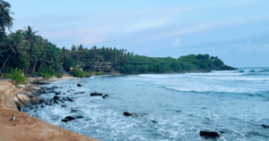 Hiriketiya Beach Sri Lanka at sunset